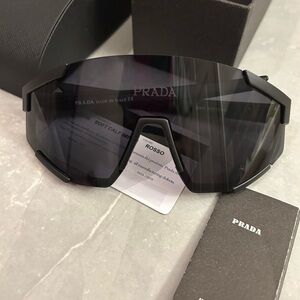 💎refurbished Prada Black Shield Sunglasses